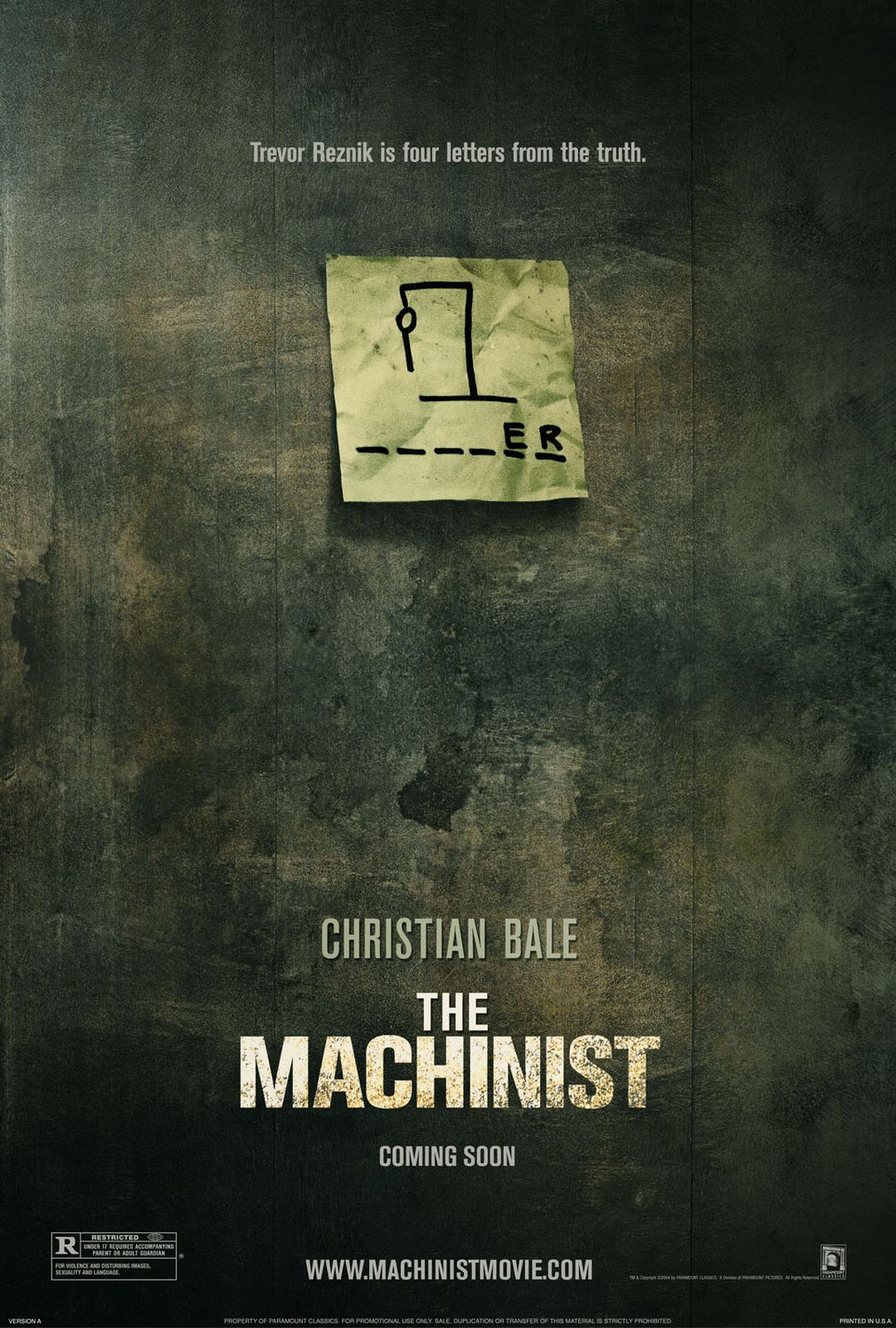 The Machinist 2 Of 5 Extra Large Movie Poster Image IMP Awards The Machinist 2 Of 5 Extra Large Movie Poster Image IMP Awards