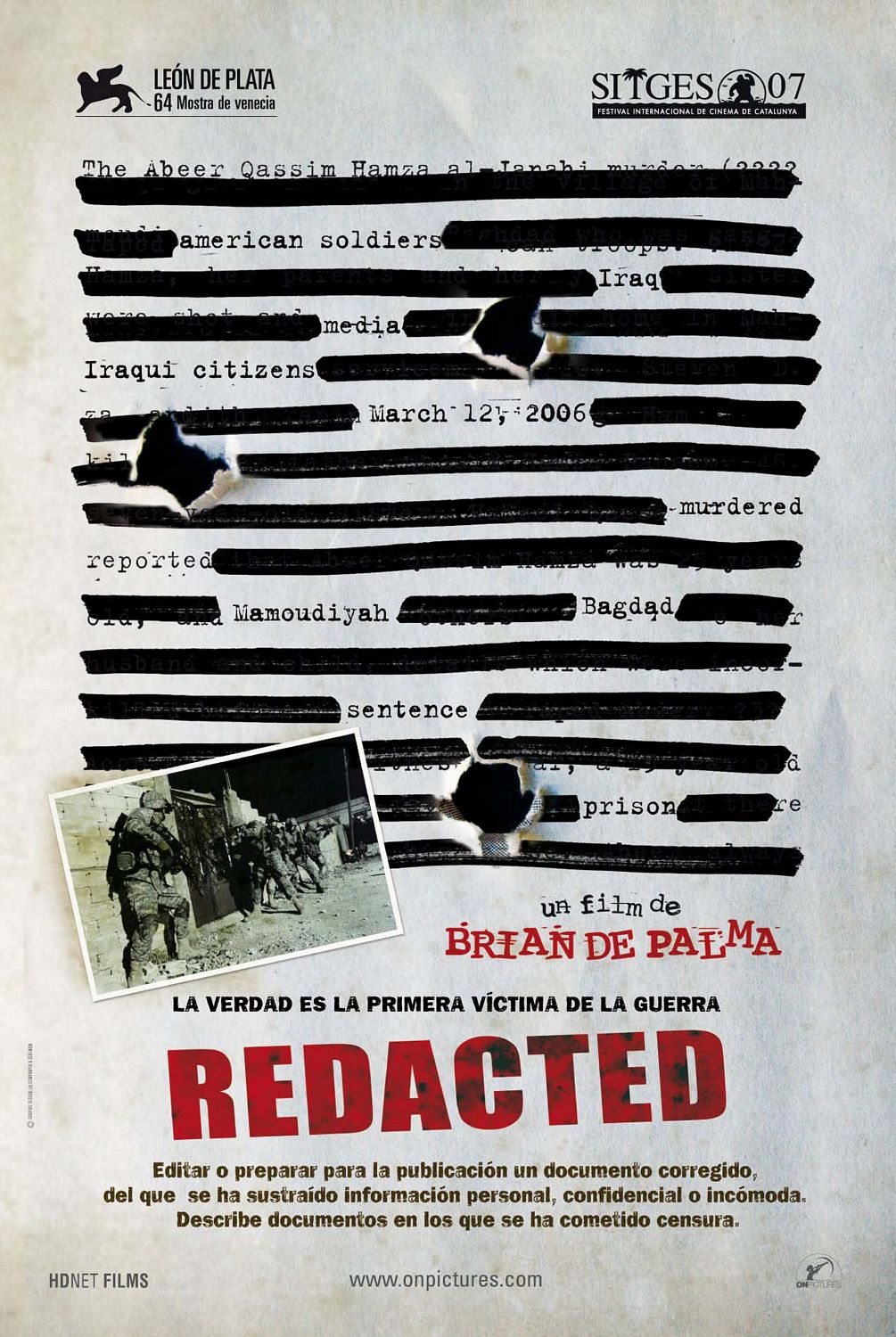Extra Large Movie Poster Image for Redacted (#2 of 5)