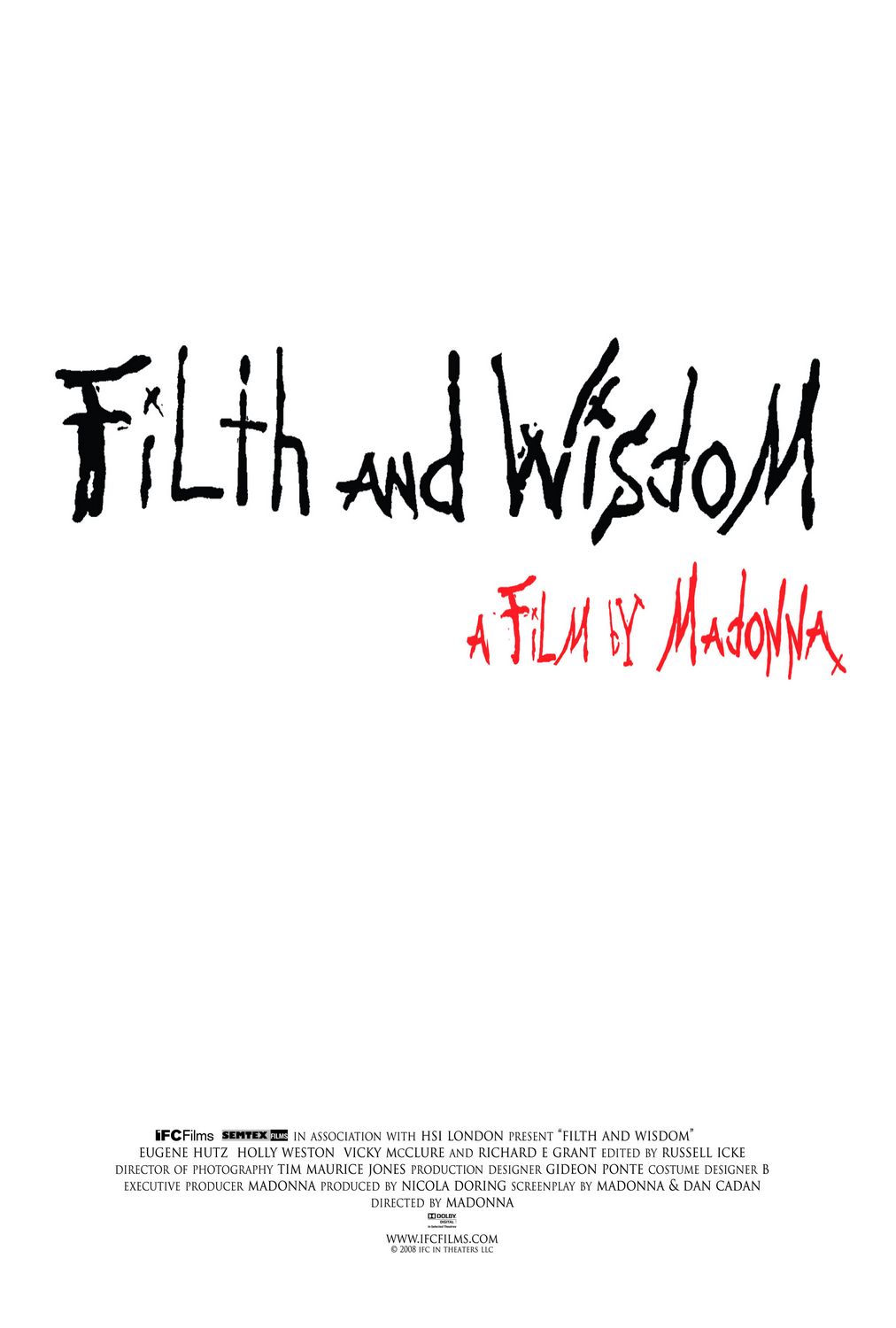Extra Large Movie Poster Image for Filth and Wisdom (#1 of 2)