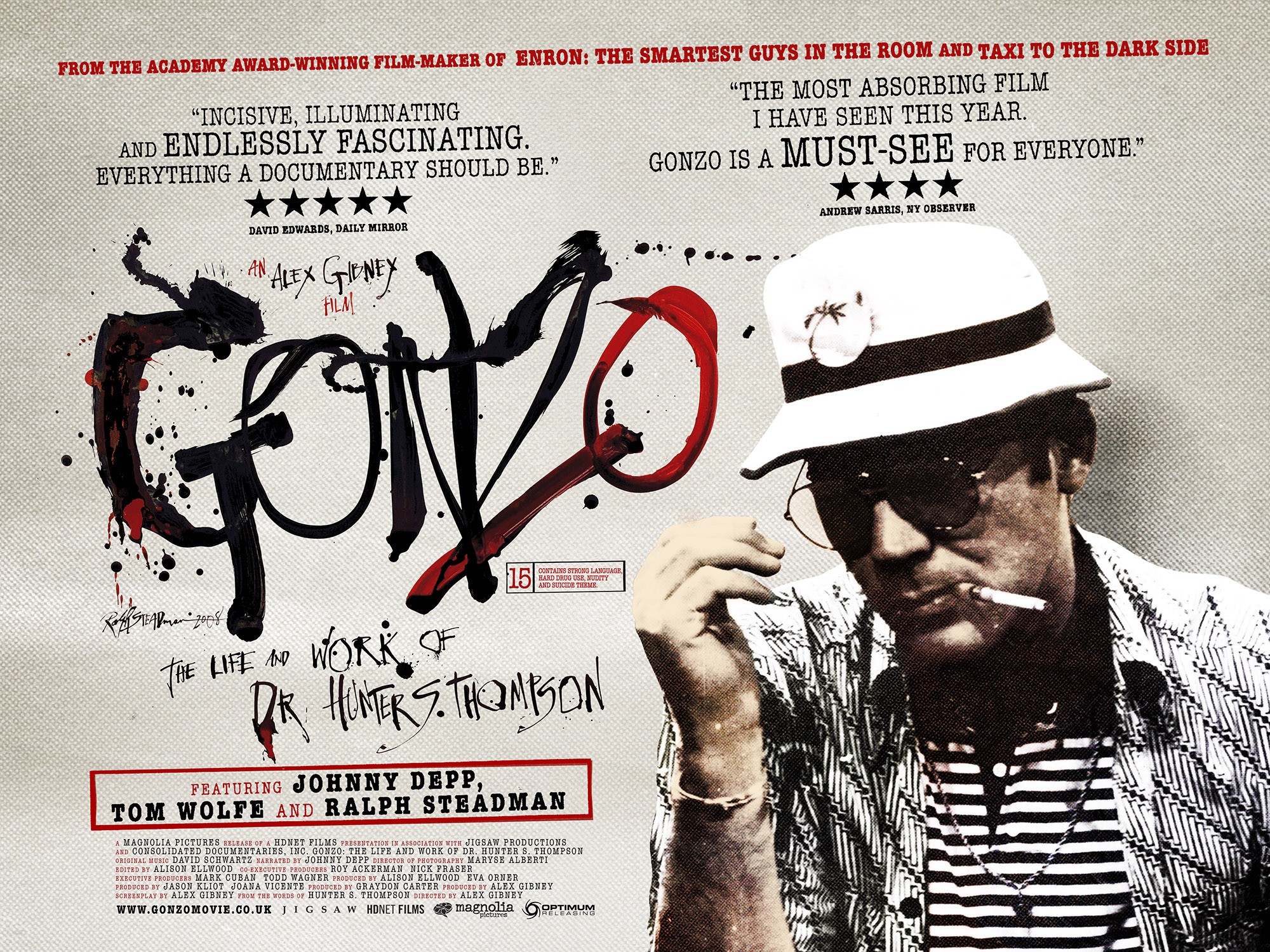 Mega Sized Movie Poster Image for Gonzo: The Life and Work of Dr. Hunter S. Thompson (#2 of 2)