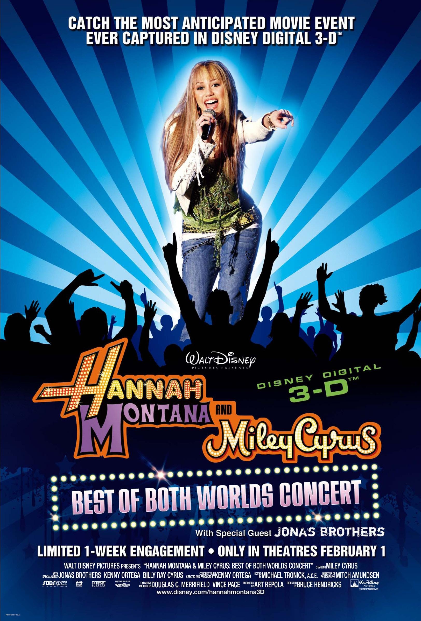 Mega Sized Movie Poster Image for Hannah Montana/Miley Cyrus: Best of Both Worlds Concert 