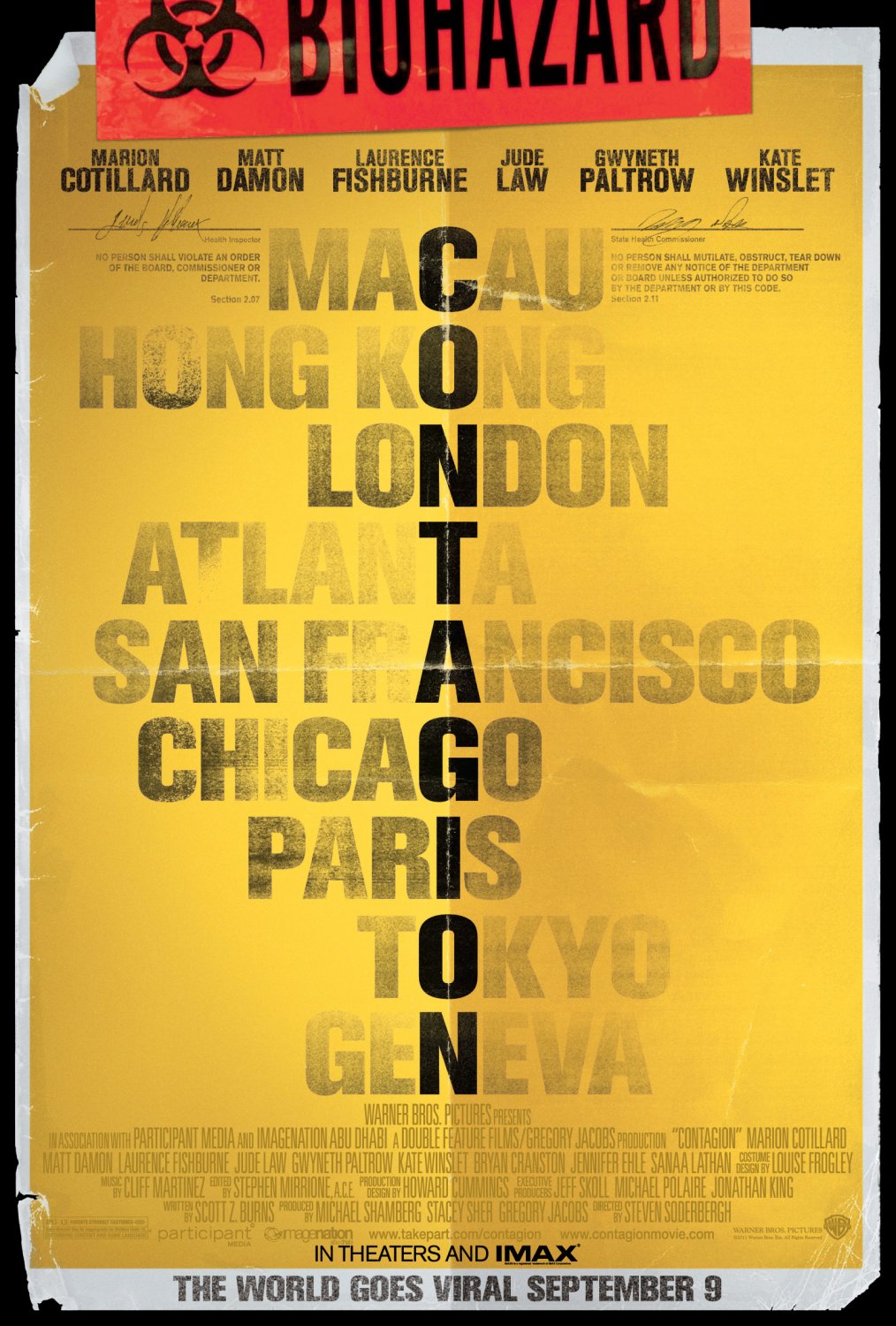 Extra Large Movie Poster Image for Contagion (#1 of 8)