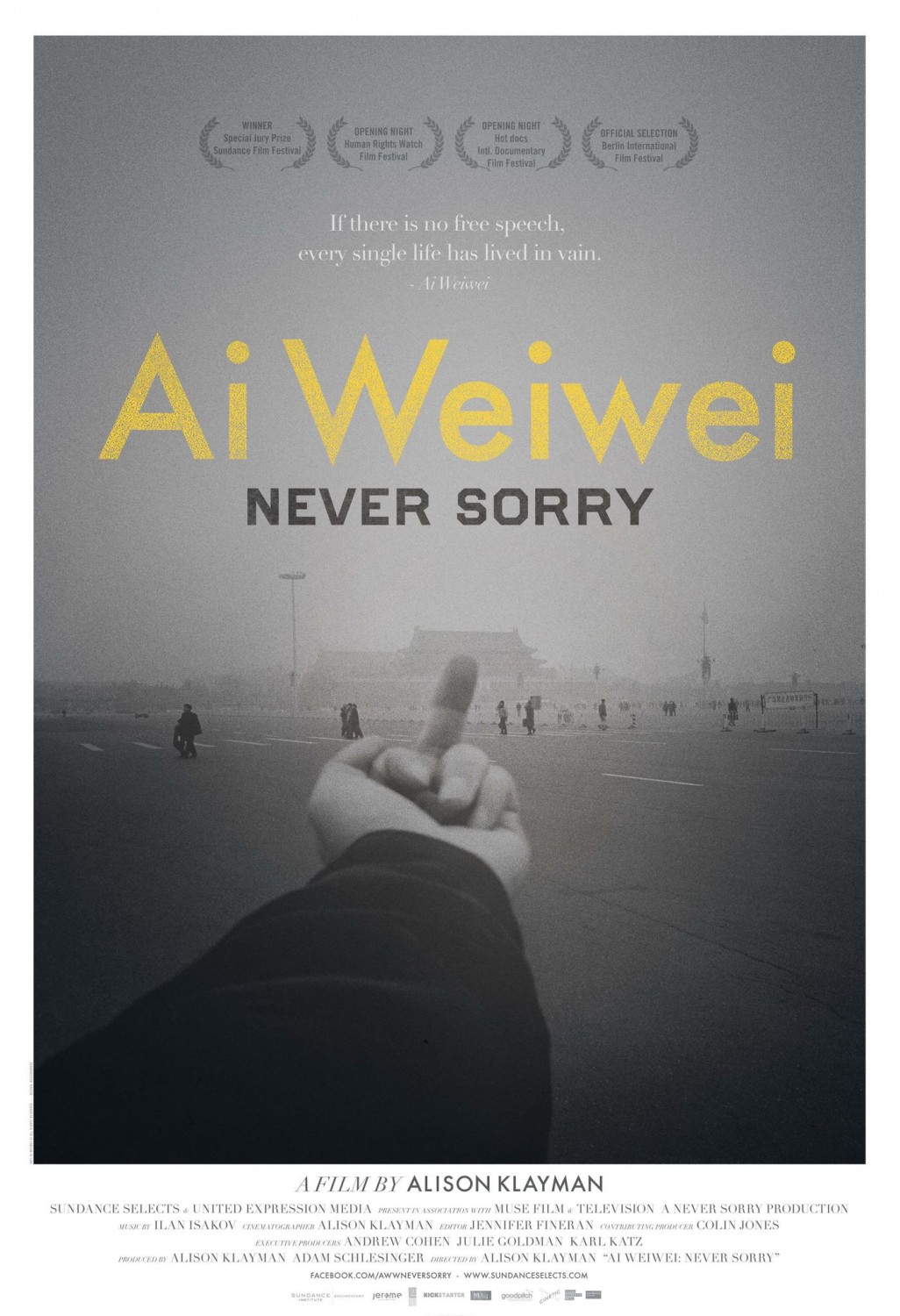 Extra Large Movie Poster Image for Ai Weiwei: Never Sorry 