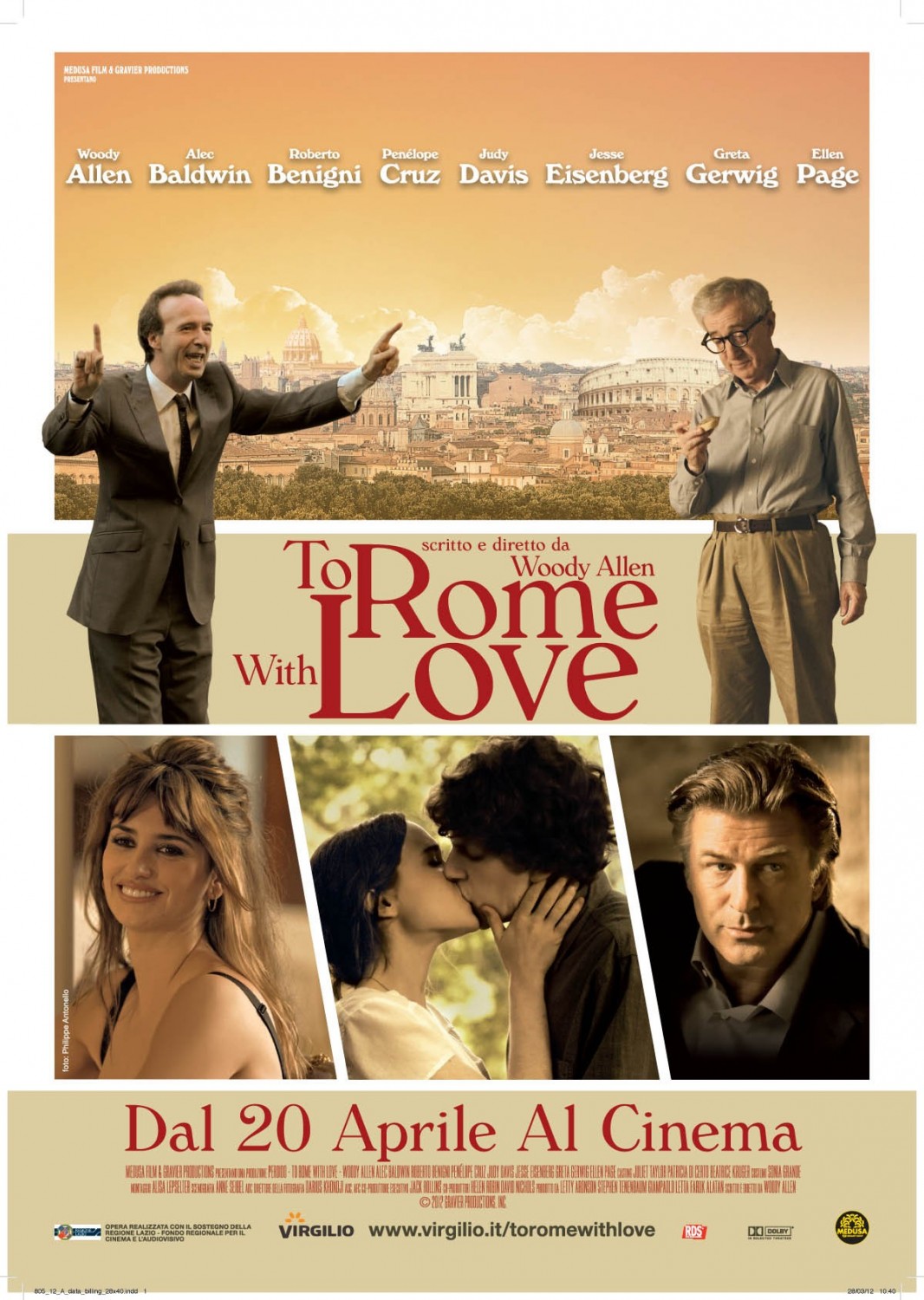 Extra Large Movie Poster Image for To Rome with Love (#1 of 6)
