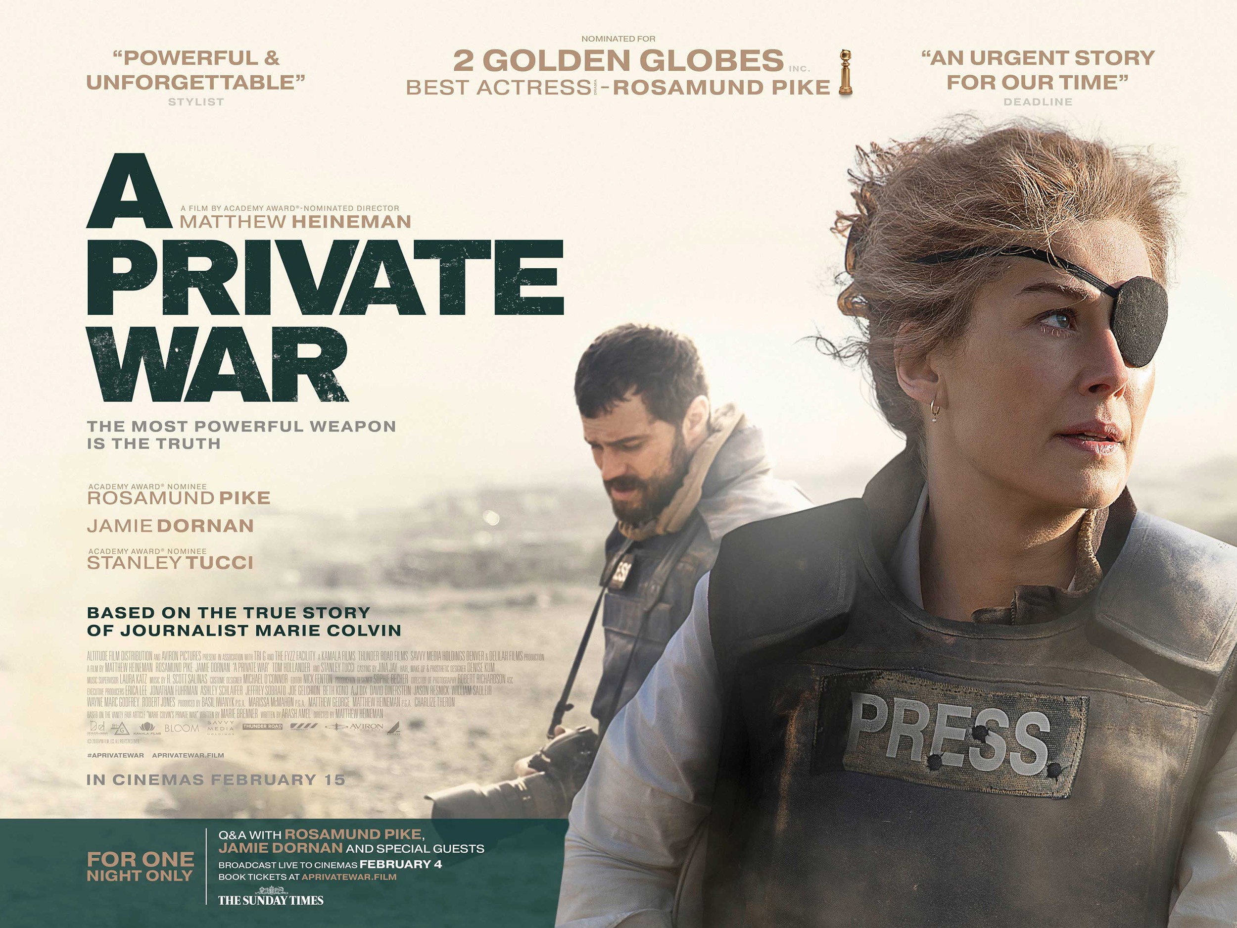 Mega Sized Movie Poster Image for A Private War (#3 of 3)