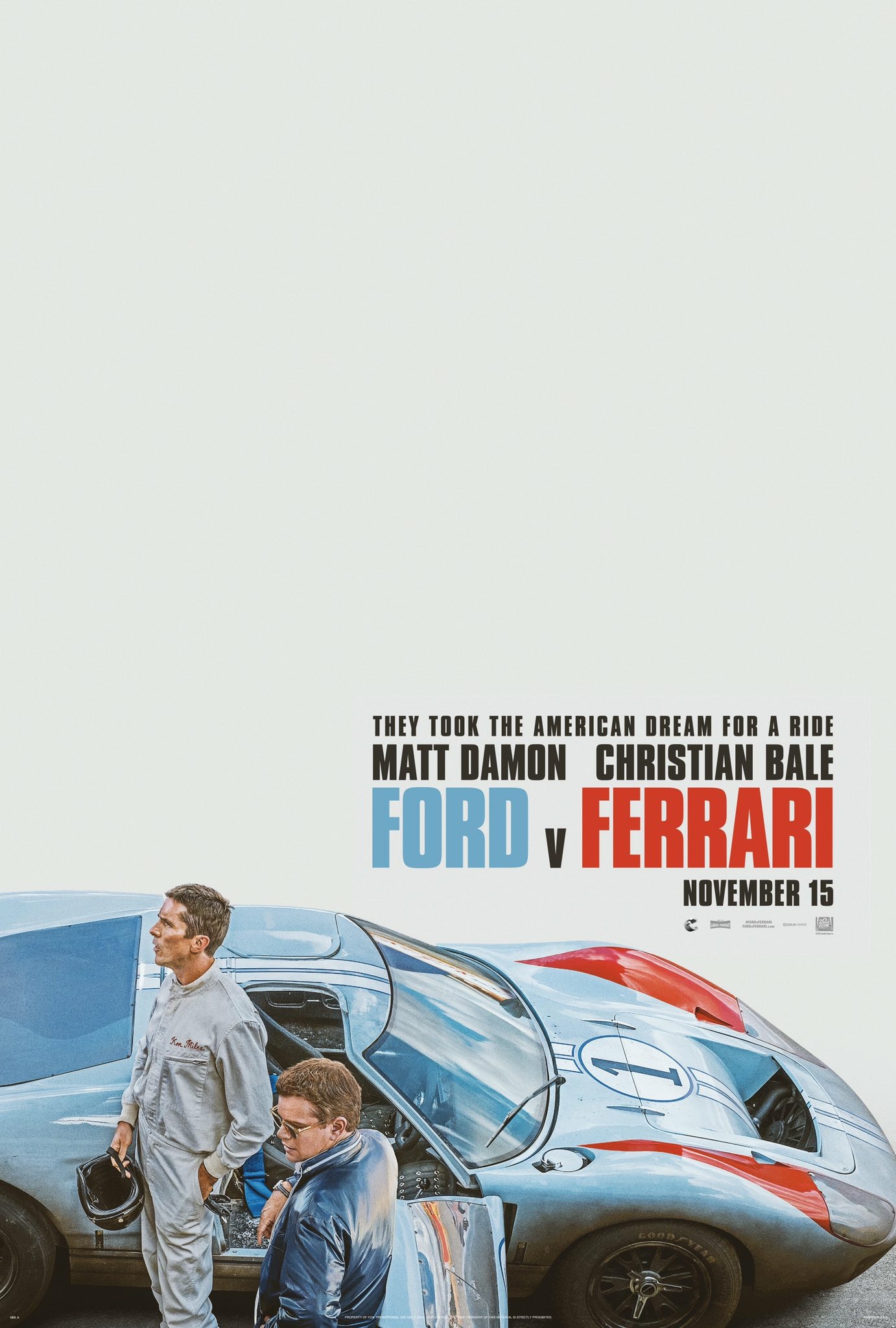 Mega Sized Movie Poster Image for Ford v. Ferrari (#1 of 11)