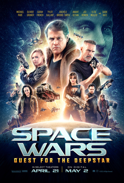 Detailed movie poster of a space war