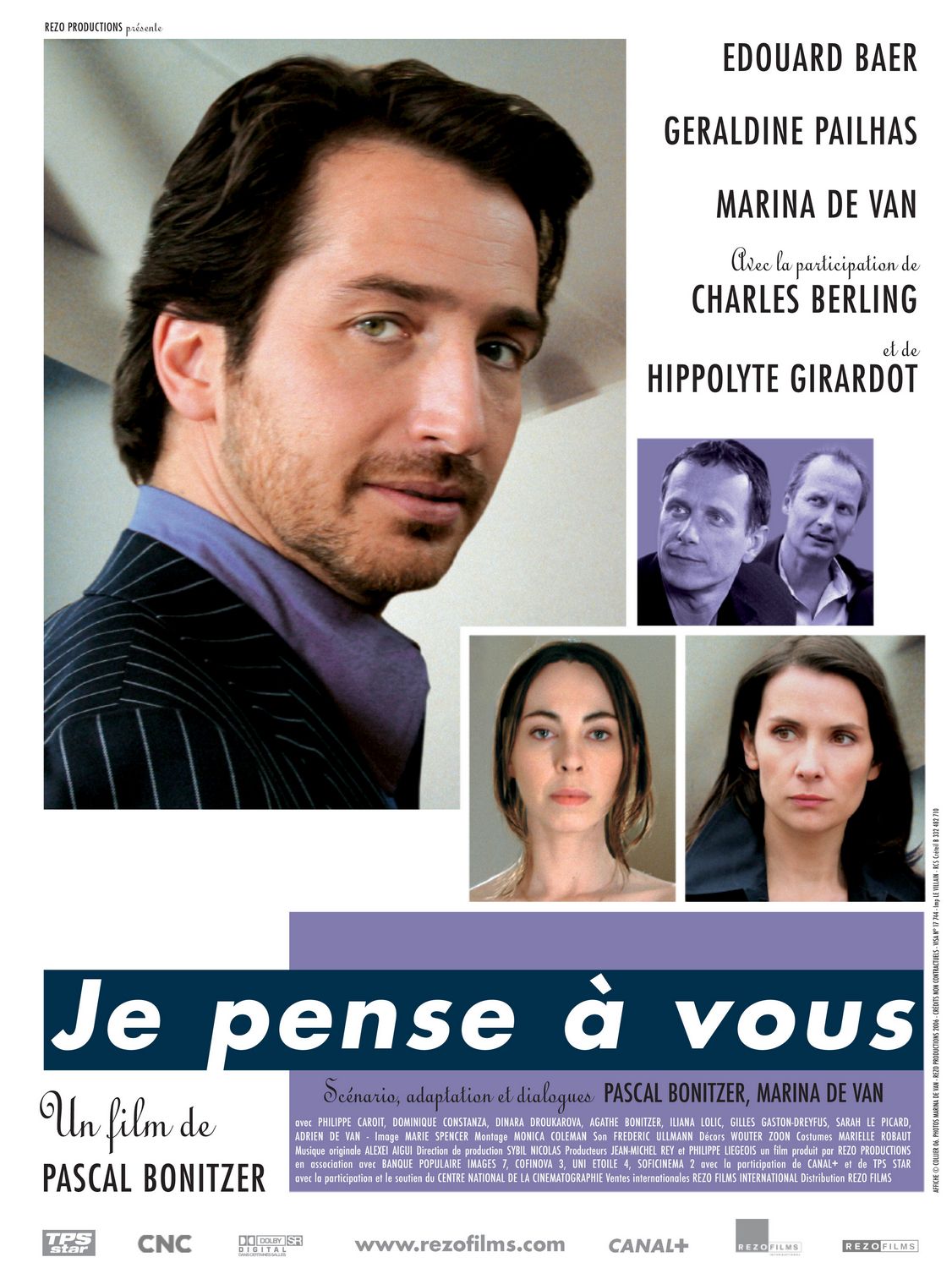 Extra Large Movie Poster Image for Je pense à vous 