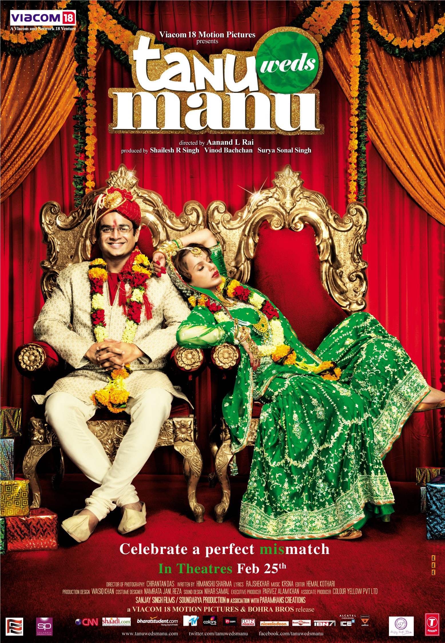 Mega Sized Movie Poster Image for Tanu Weds Manu (#1 of 2)