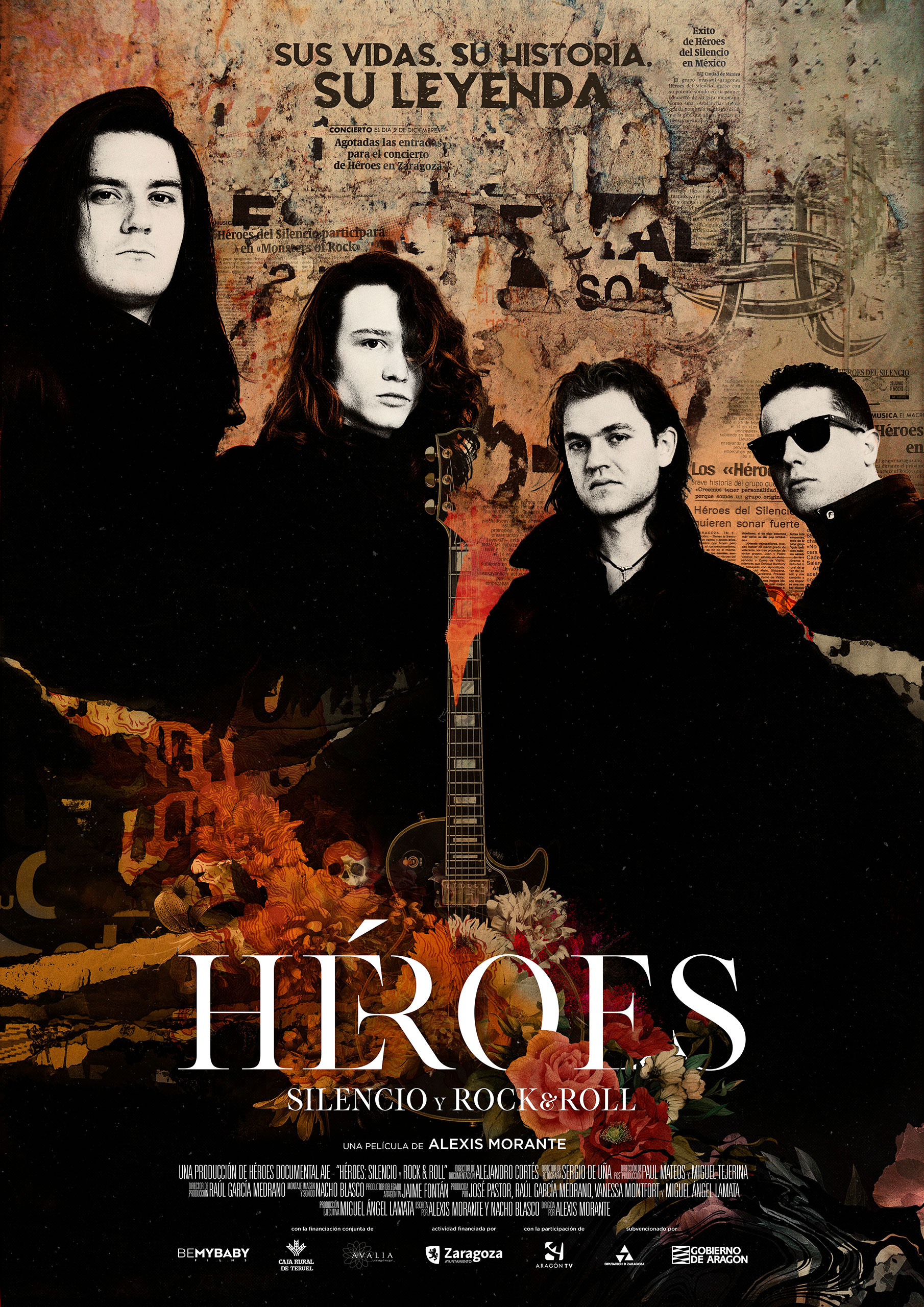 Mega Sized Movie Poster Image for Héroes. Silencio y Rock & Roll 