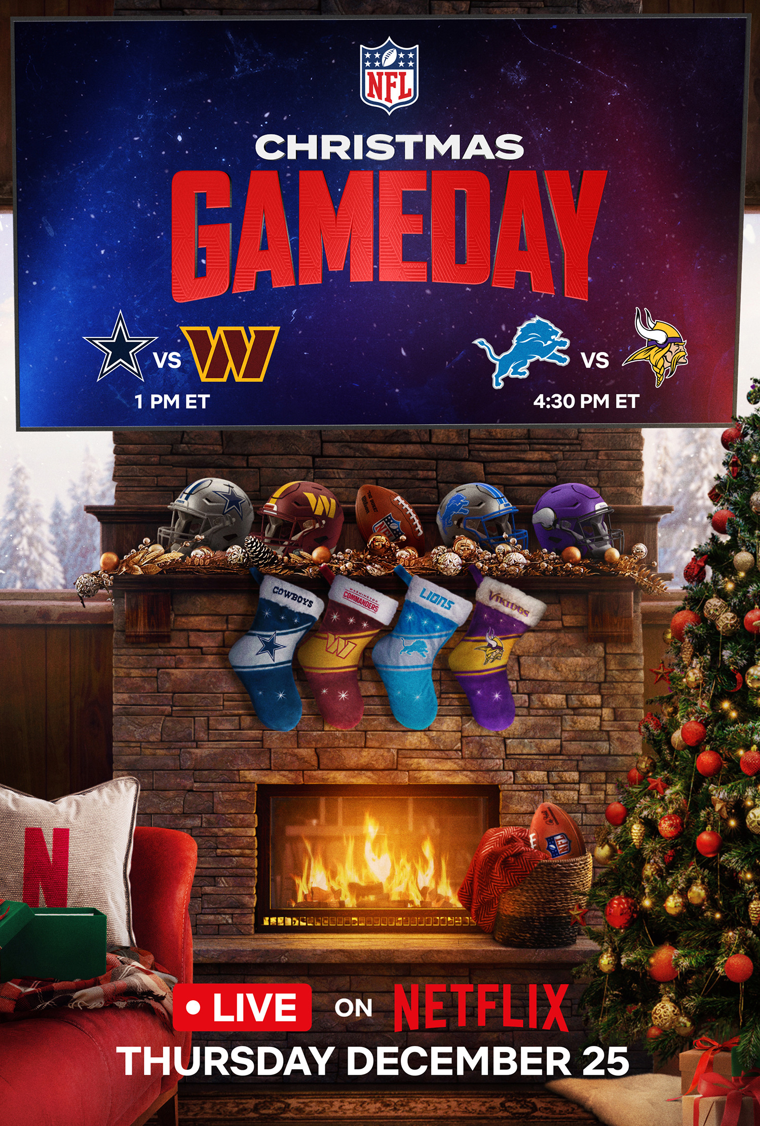 Mega Sized TV Poster Image for NFL Christmas Gameday (#1 of 3)