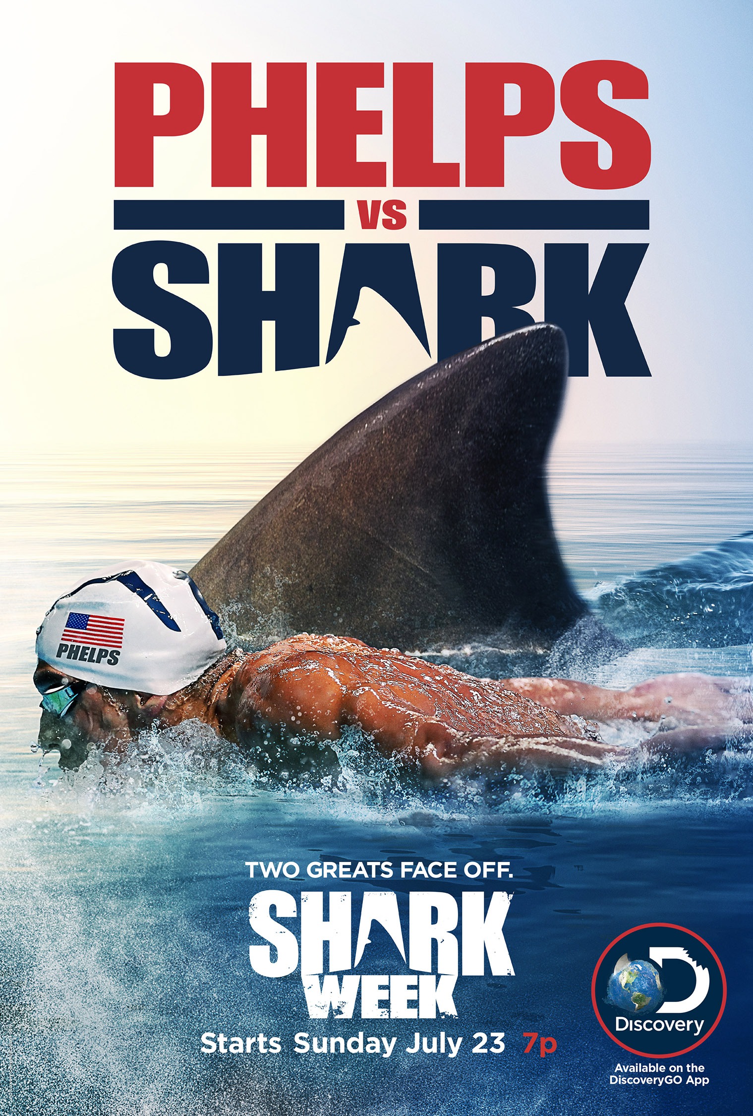 Mega Sized TV Poster Image for Phelps vs. Shark: Great Gold vs. Great White 