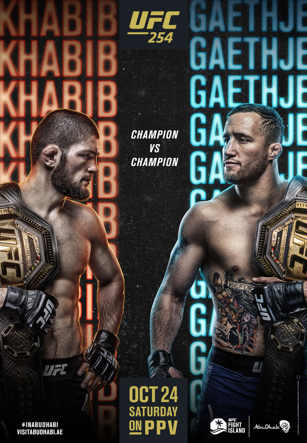 Extra Large TV Poster Image for UFC 254: Khabib vs. Gaethje 