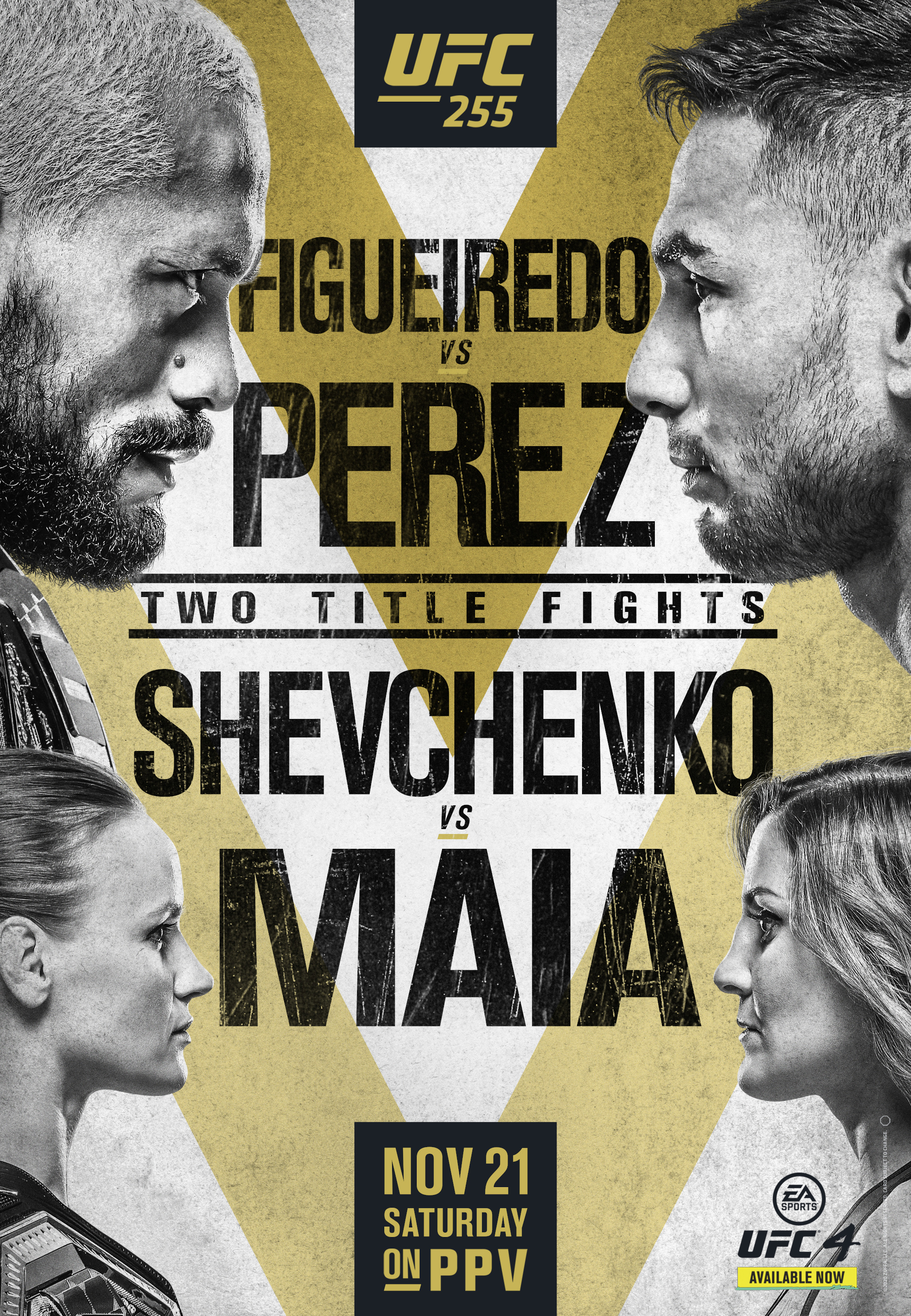 Mega Sized TV Poster Image for UFC 255: Figueiredo vs. Perez 