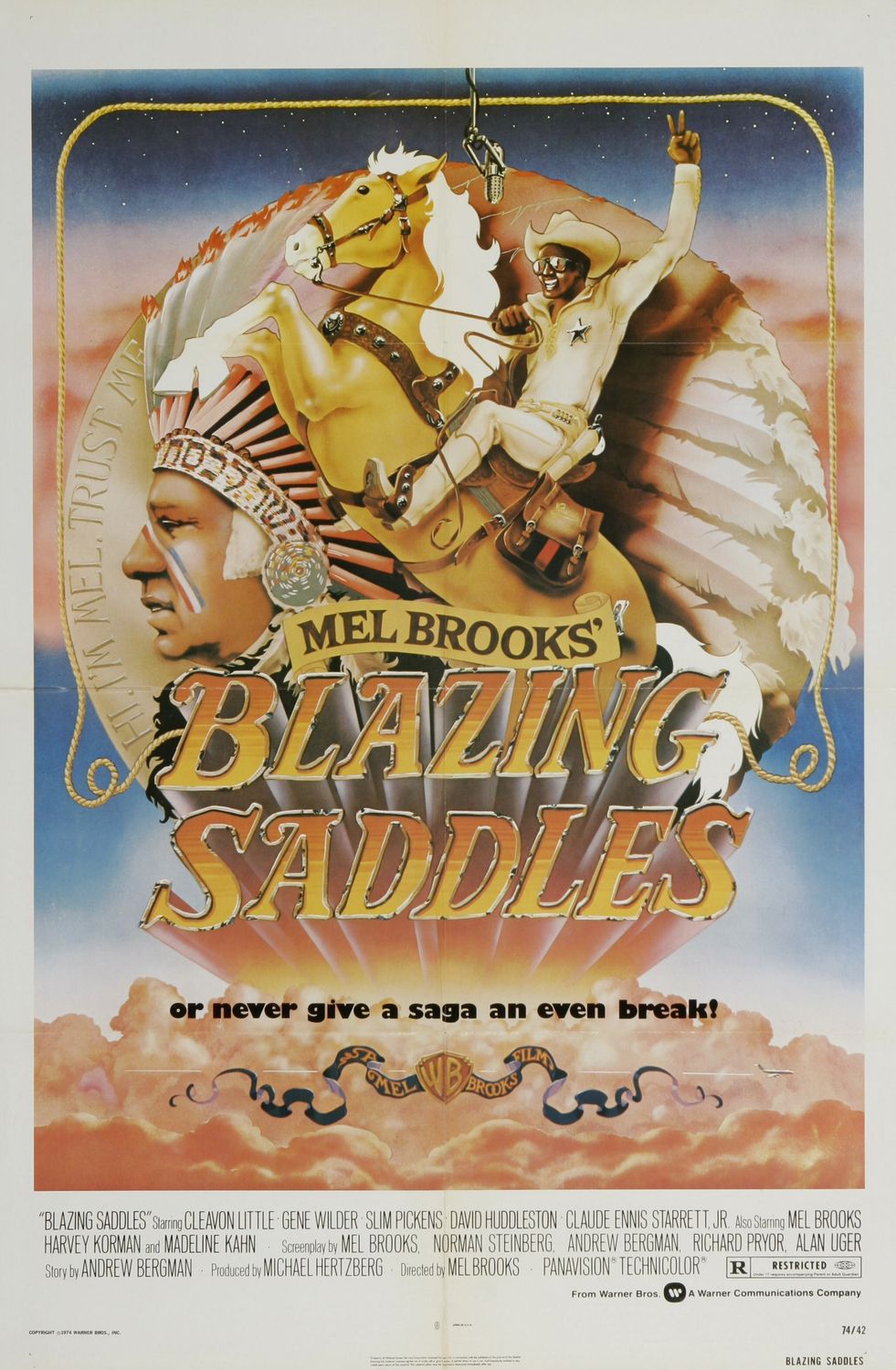 Extra Large Movie Poster Image for Blazing Saddles (#1 of 2)
