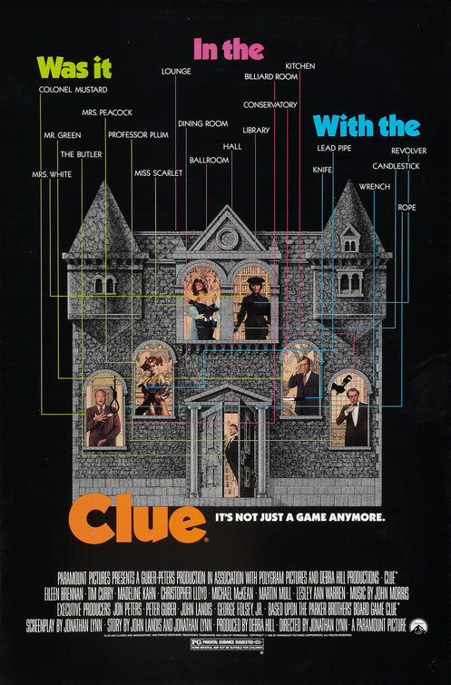 Clue poster courtesy of IMPawards.com